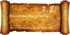 Kecskeméthy Etelka névjegykártya