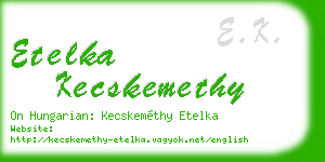 etelka kecskemethy business card