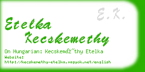 etelka kecskemethy business card